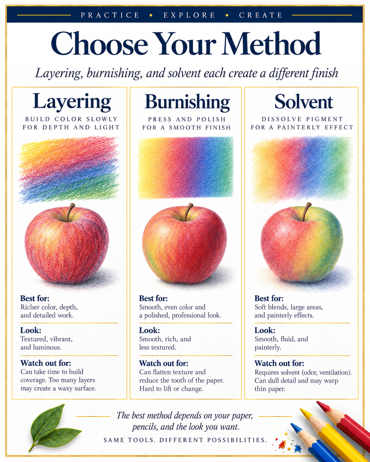 How to Blend Colored Pencils | Printable PDF Guide