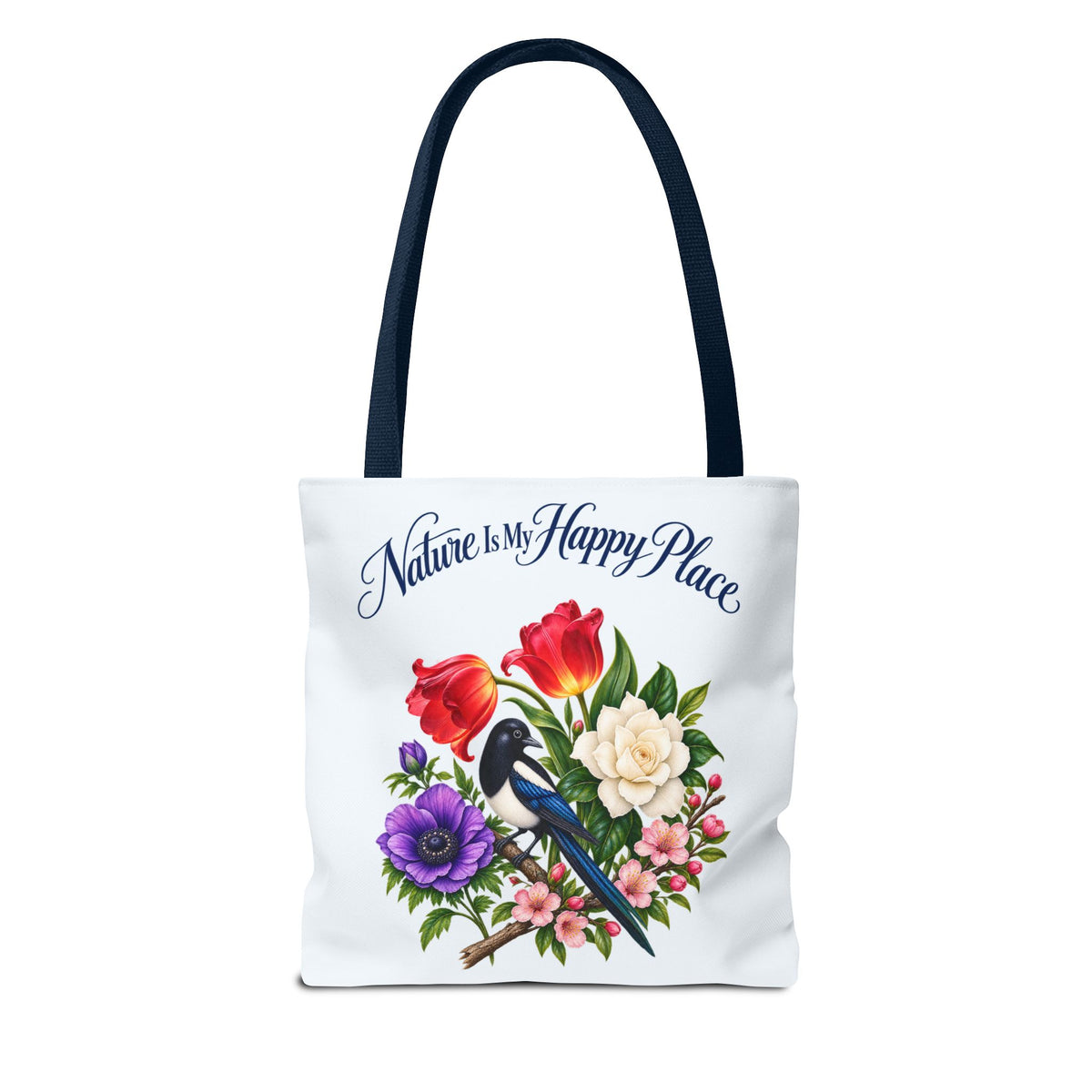 Nature Is My Happy Place | Magpie Floral Tote Bag