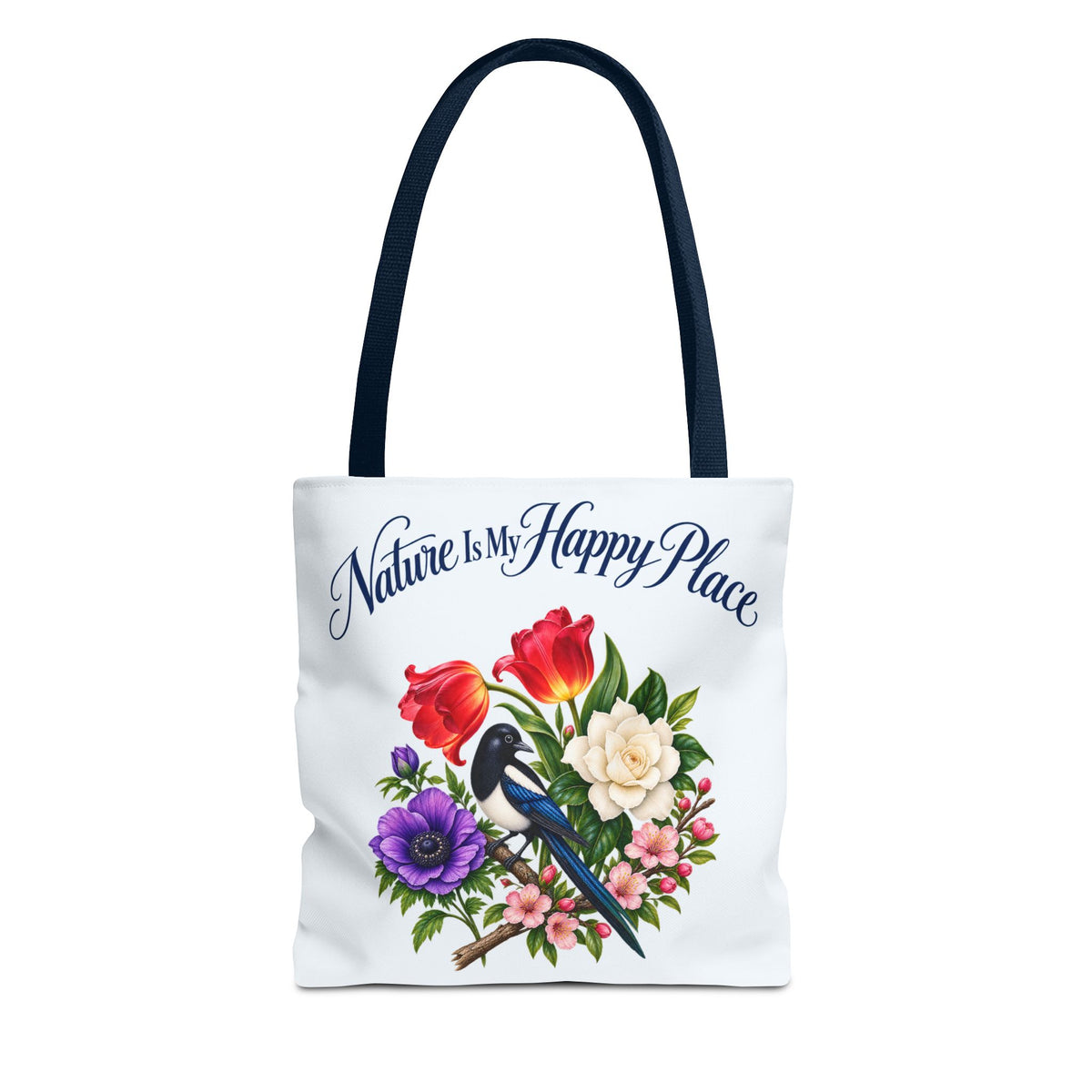 Nature Is My Happy Place | Magpie Floral Tote Bag