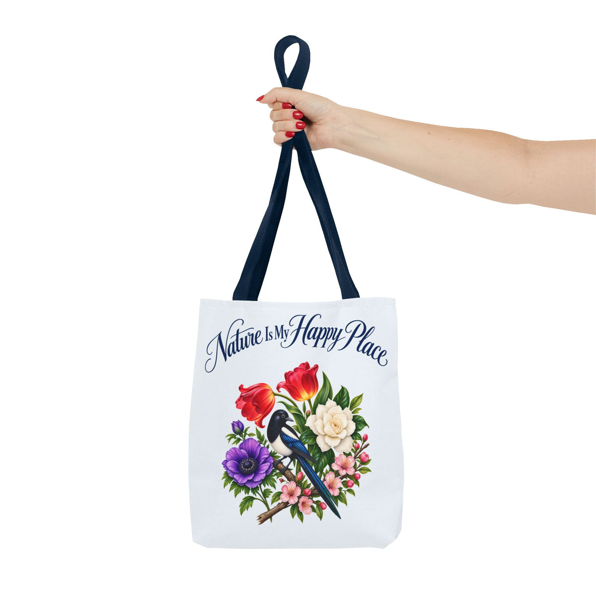 Nature Is My Happy Place | Magpie Floral Tote Bag