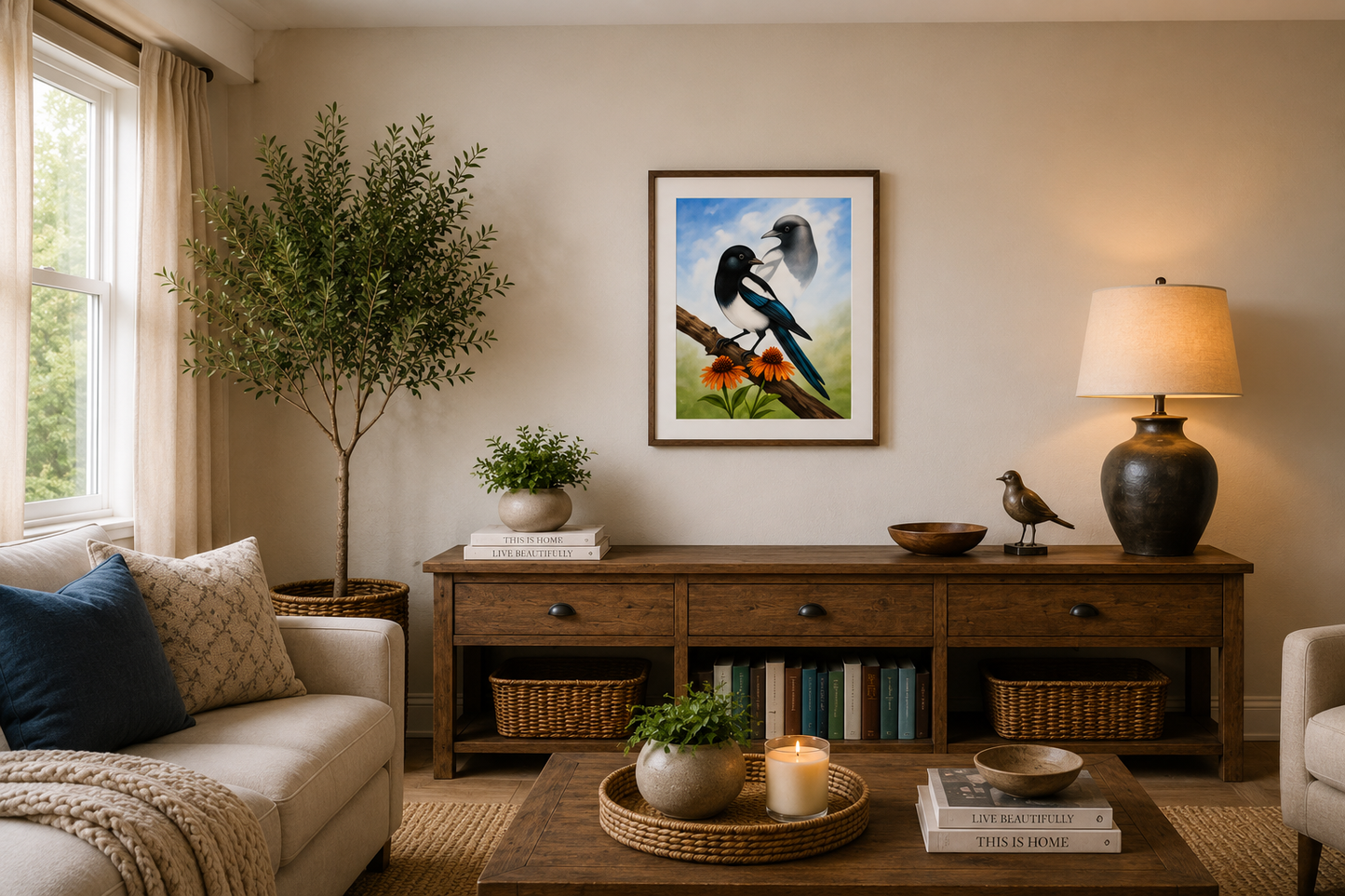 Magpie Spirit Birds - Colored Pencil Fine Art Print