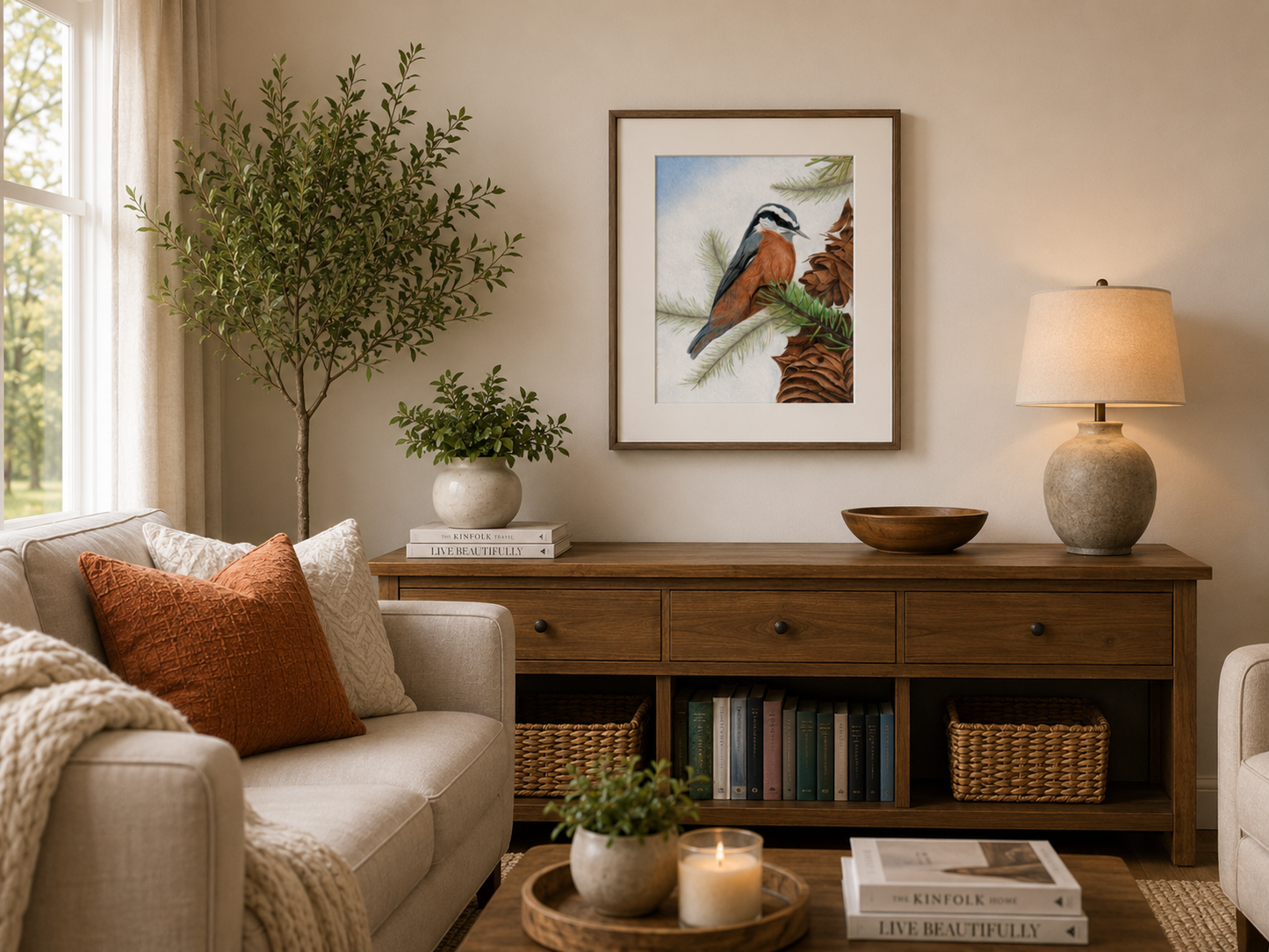 Red-breasted Nuthatch- Colored Pencil Fine Art Print