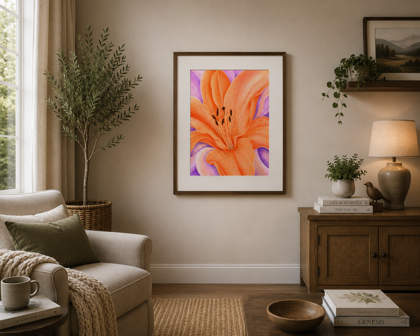 Orange Lily - Colored Pencil Fine Art Print