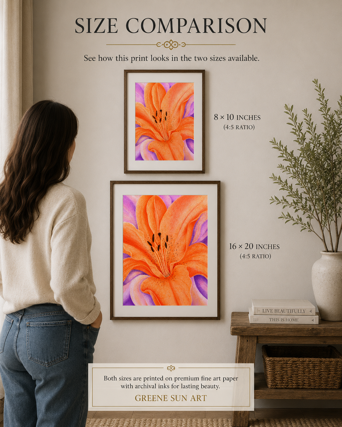 Orange Lily - Colored Pencil Fine Art Print