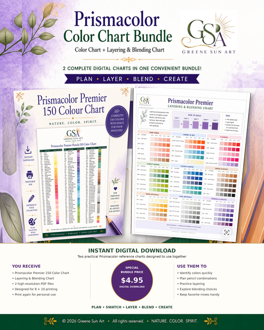 Prismacolor Premier 150 Color Chart Bundle | Layering & Blending Guide (PDF)