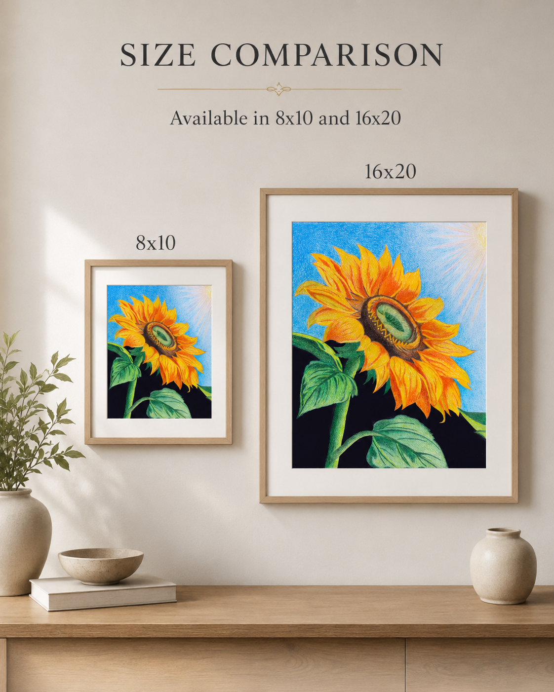 Sunflower - Colored Pencil Fine Art Print