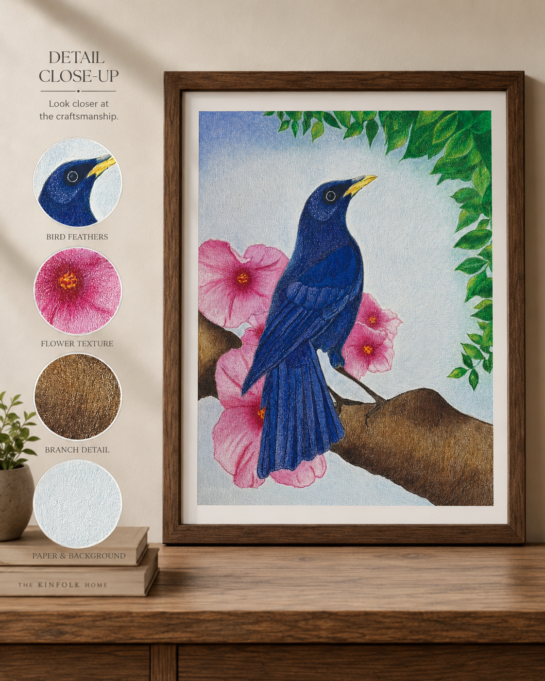 Whistling Thrush - Colored Pencil Fine Art Print