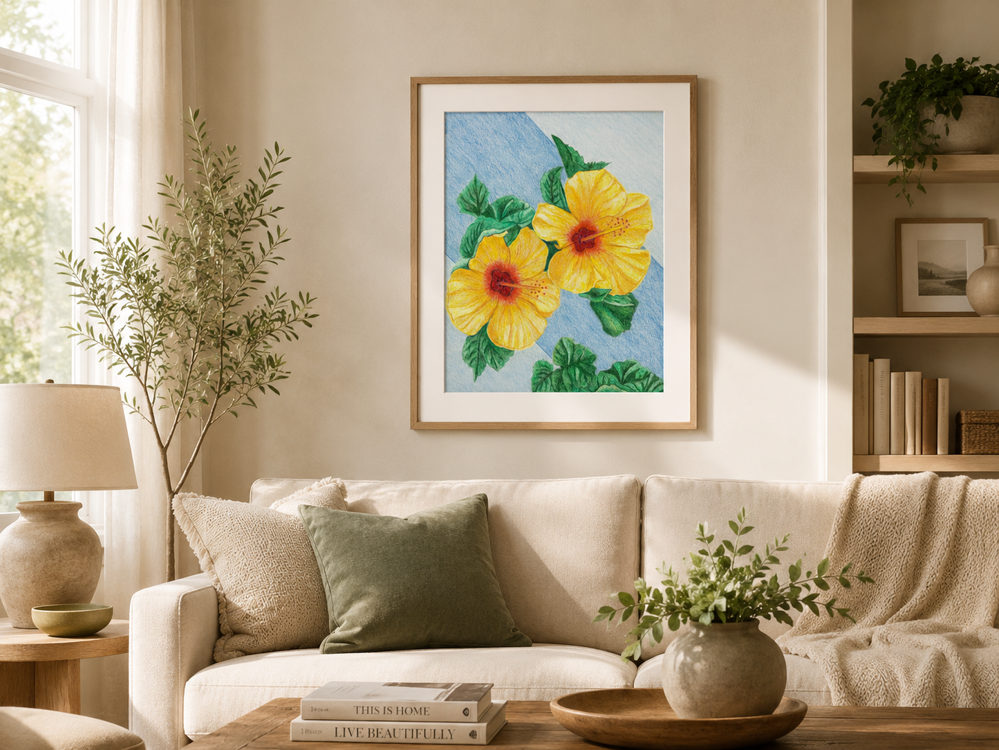 Yellow Hibiscus - Colored Pencil Fine Art Print