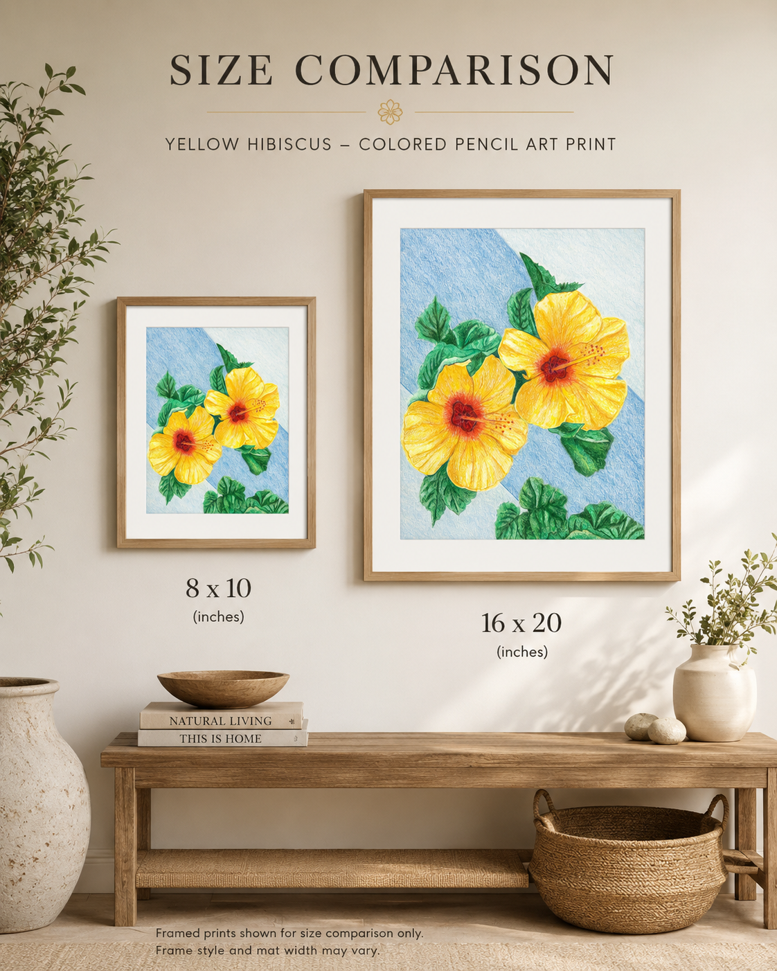 Yellow Hibiscus - Colored Pencil Fine Art Print