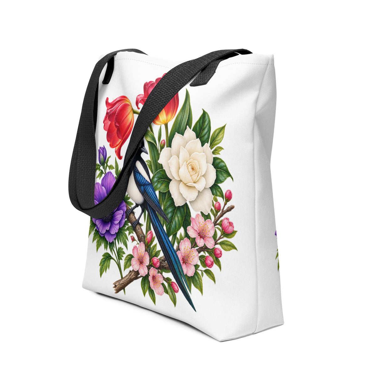 Magpie & Botanical Artist-Designed Tote Bag