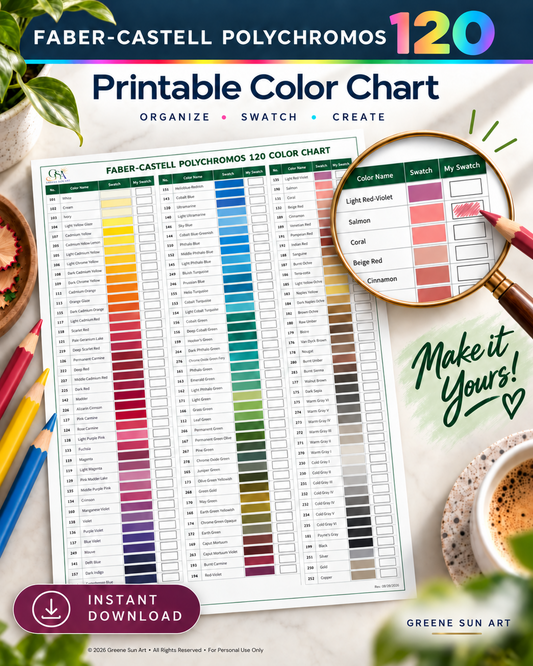 Faber-Castell Polychromos Color Chart | Printable Colored Pencil Reference PDF