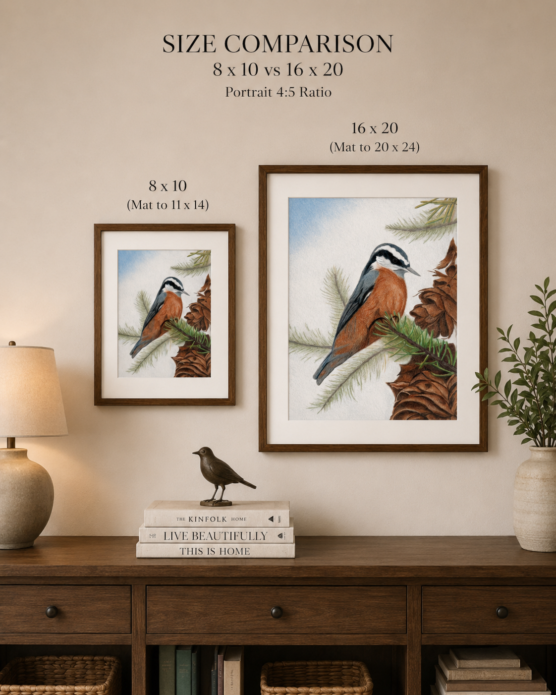 Red-breasted Nuthatch- Colored Pencil Fine Art Print