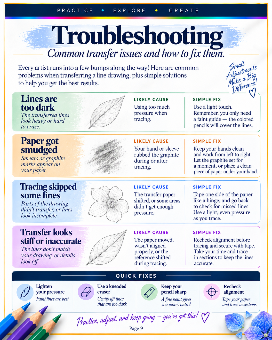 How to Transfer a Drawing | 4 Methods + Practice Page (PDF Download)